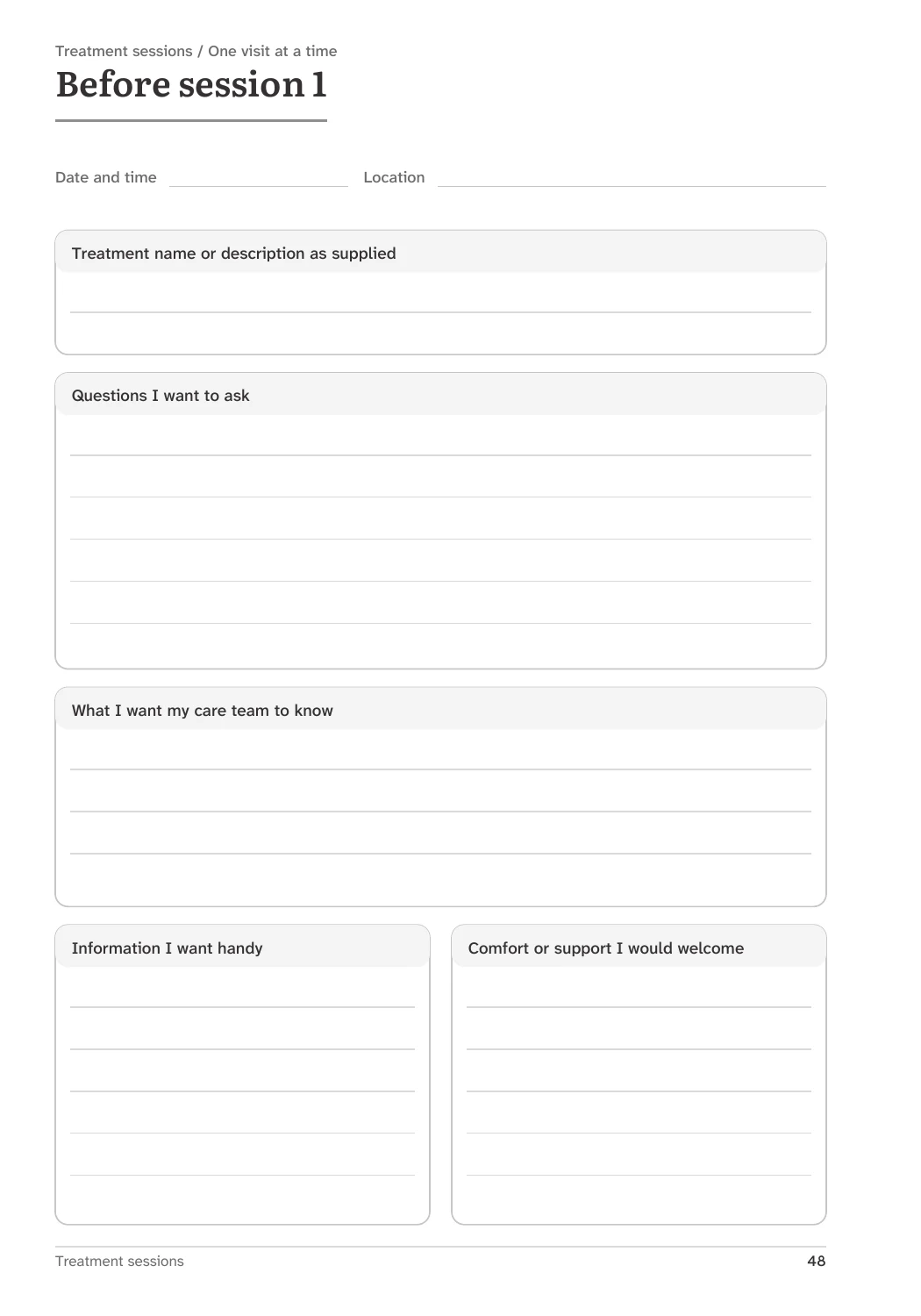 The Chemotherapy Treatment Companion, interior page 48
