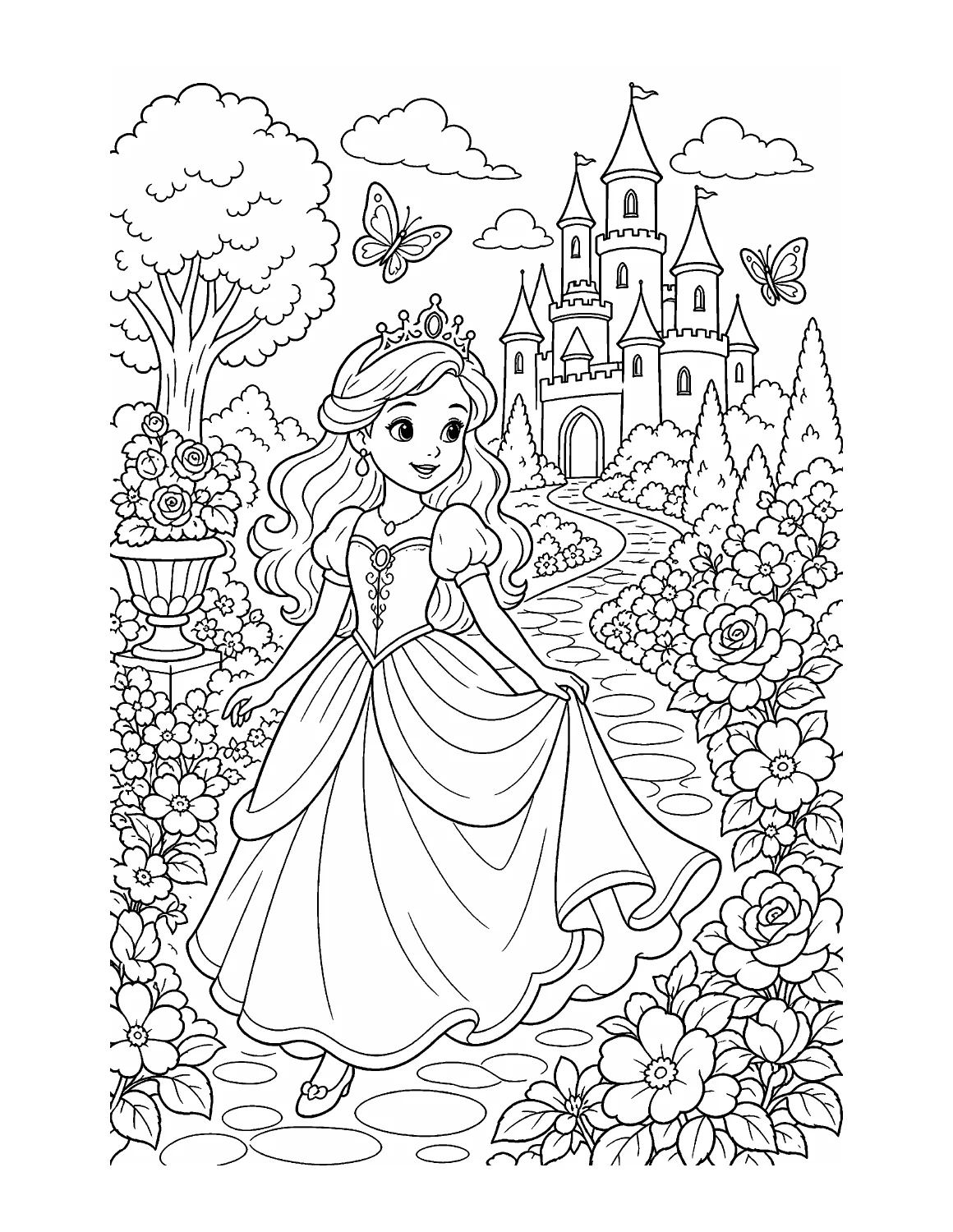 Fairy Tale Coloring Book, interior page 9