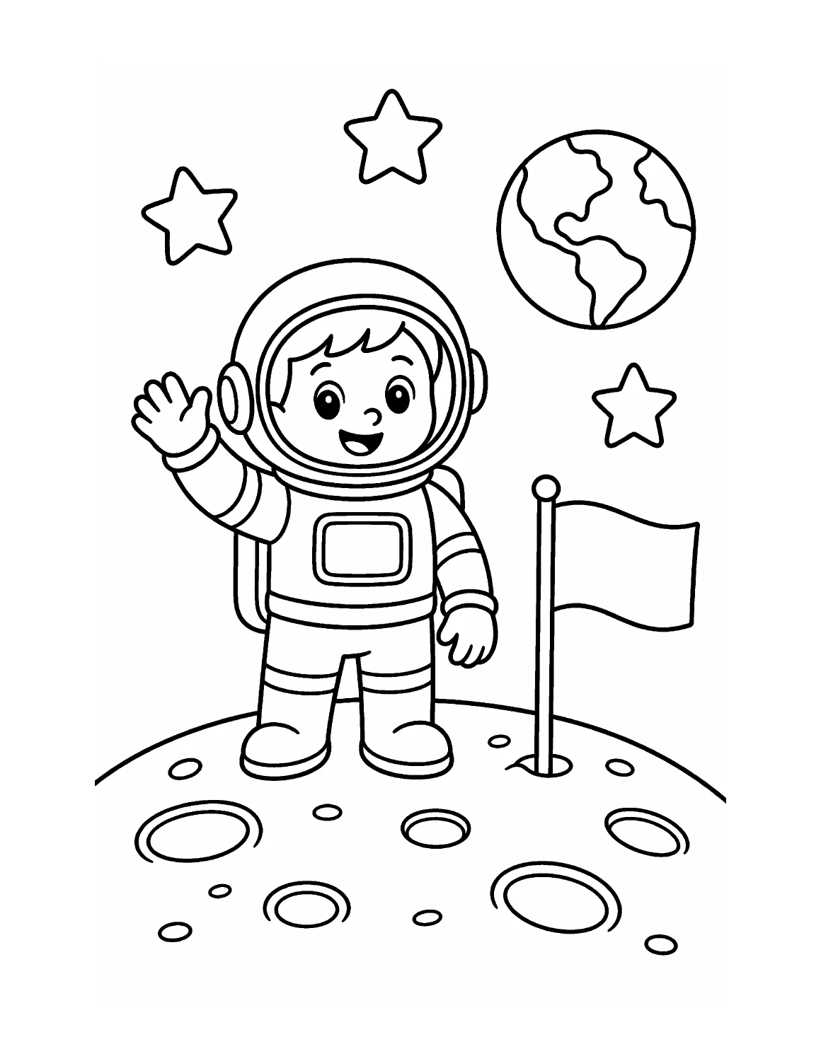 Space Coloring Book, interior page 7