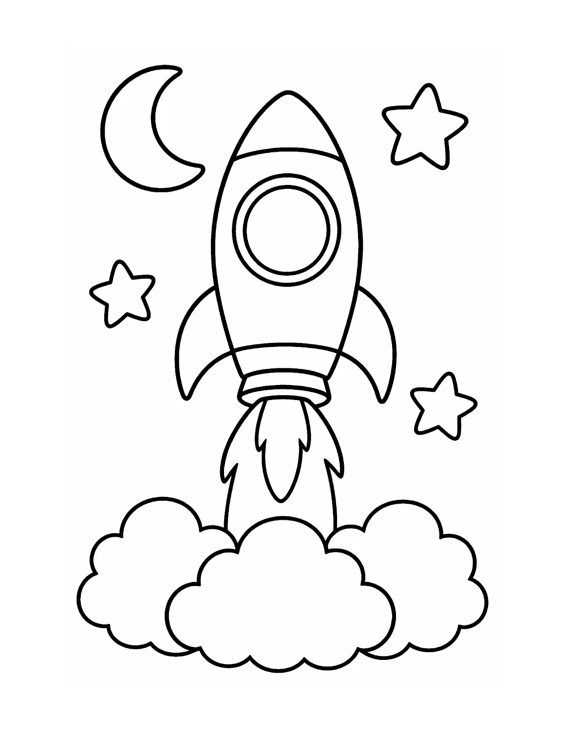 Space Coloring Book, interior page 9